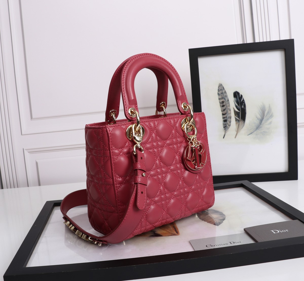 Small Lady Dior My ABCDior Bag Red Cannage Lambskin